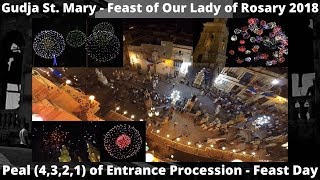 Dħul il-Purċissjoni (2018 - 4,3,2,1) - Gudja Santa Marija - Festa tar-Rużarju - 4 Qniepen