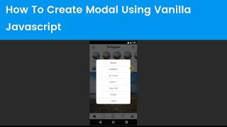 How To Create Modal Using Vanilla Javascript