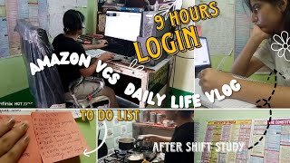 DAY IN 20 years old AMAZON VCS ASSOCIATE 🌟🌼🐥 / daily life \u0026 post shift study/ taking Live contacts 📚