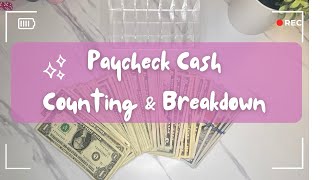 $1,250 Paycheck Cash Counting \u0026 Breakdown | Behind the scenes of cash stuffing