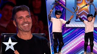 DAREDEVIL kids make audience GASP with scooter stunts! | Auditions | BGT 2022