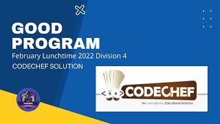 Good Program Problem Code: NIBBLE | CodeChef Solution | Python3