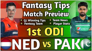NED vs PAK 1st ODI Dream11 Team Analysis PAK vs NED Dream 11 Today Match NED vs PAK Dream11 Tips