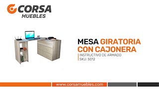 5012 MESA ESCRITORIO RACK TV GIRATORIO CON CAJONERA - VIDEO DE ARMADO