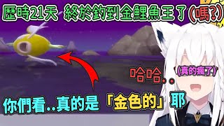 【醒醒吧】釣了21天色違鯉魚王的白上同學，終於在今天正式釣到了...嗎❓咦~奇怪怎麼顏色有點怪怪的呀w【Hololive中文】【白上吹雪】