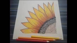 How To Draw & Color A Sunflower/Simplified For Begginers