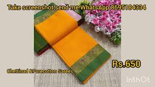 🌼premium quality 🌼chettinadcottonsarees ☎️ WhatsApp 8695184334 #purecotton #manufacturer #trending