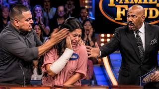 Husband Tried Slapping His Wife After Wrong Answer—Steve Had Him Arrested Live on Family Feud!