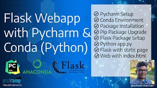 Quickly develop python app in PyCharm with Flask based static content in Conda python 3.8 runtime