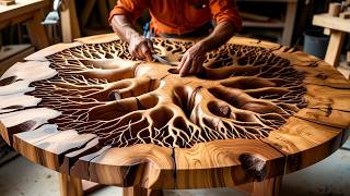 You Wont Believe: This Gorgeous Epoxy Resin Table Was Fire Forged From Multiple Planks Of Wood!