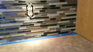 interlocking glass/stone kitchen backsplash - install mistake