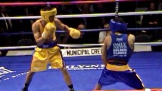 NY GOLDEN GLOVES BOXING 2015 : NYAC : BRIAN CEBALLO / JOSE DAVILA : 152 lb open . 3 rounds