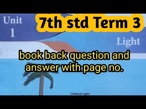 Class 7|Term 3|Science|Unit 1|Light|Book Back Question And Answer With ...