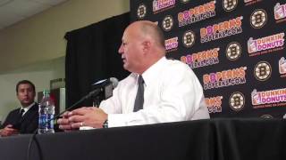 Boston Bruins coach Claude Julien reacts to Alex Burmistrov hit on Patrice Bergeron