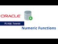 39. Numeric Functions in Oracle PL/SQL