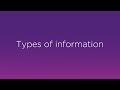 Types of Information