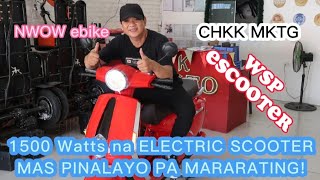 WSP Scooter ng NWOW Ebikes, inilabas na!! | 1500 watts power | 110 KM range | Upgradable Battery