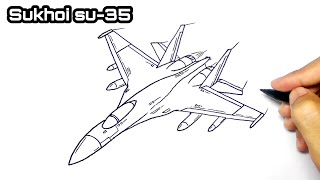 Russian jets || How to draw fighter jet easy || sukhoi su-35