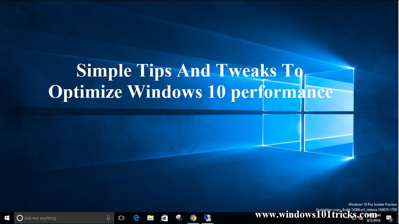 Optimize Windows 10 Performance - YouTube