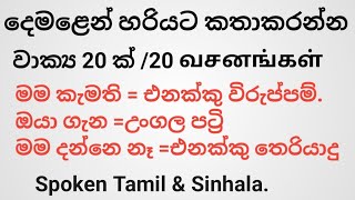 දෙමළ වාක්‍ය 20ක්/ how to learn spoken /speaking tamil /spoken sinhala sentences