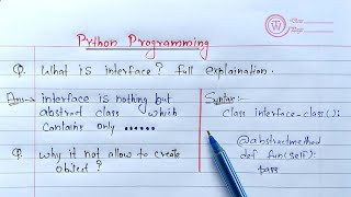 python interface | Learn Coding
