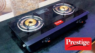 Prestige Pearl Glass Top 2 Burner Gas Stove Unboxing Installation \u0026 Review | Best 2 Burner Gas Stove