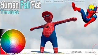 Human Fall Flat TIMELAPS art Spiderman!