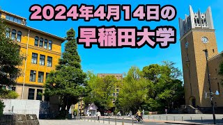 【早稲田大学】2024年4月14日（日）の東京メトロ早稲田駅〜大隈記念講堂〜戸山キャンパス前〜東京メトロ早稲田駅