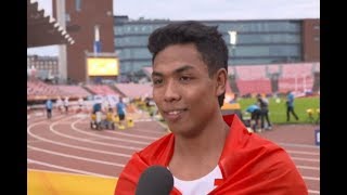 KENCANG LARINYA! Lalu Muhammad Zohri,  juara dunia lari 100 meter dari Indonesia