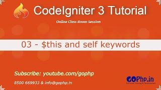 3 - $this keyword in PHP | self keyword | CodeIgniter 3 Tutorial