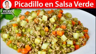 PICADILLO EN SALSA VERDE | Vicky Receta Facil