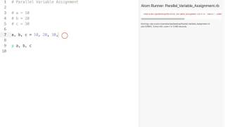 Learn to Code with Ruby - Section 02 - Lesson 07 - Parallel Variable Assignment