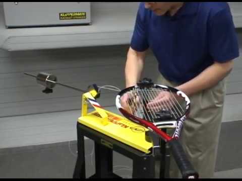 Stringing a racquet on the Klippermate Racquet Stringing Machine Stringing a racquet on the Klippermate Racquet Stringing Machine