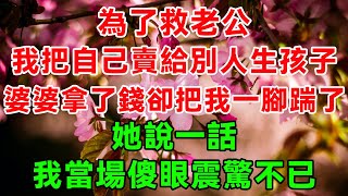 為了救老公，我把自己賣給別人生孩子，婆婆拿了錢卻把我一脚踹了，她說一話，我當場傻眼震驚不已 | 蝴蝶家庭說 #為人處世 #生活經驗 #情感故事