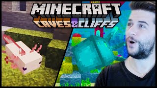 Minecraft is adding Axolotls, Goats & Glow Squid in 1.17 Caves & Cliffs!!