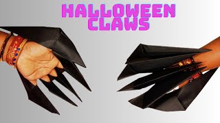 How to Make Paper Halloween Claws // Paper Claws Origami Easy.