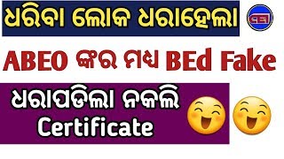 ABEO/BEO ଙ୍କ BEd certificate ମଧ୍ଯ ନକଲି  ।।😲😲