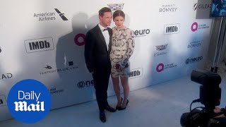 Kate Mara debuts baby bump at Elton John's Oscars viewing party