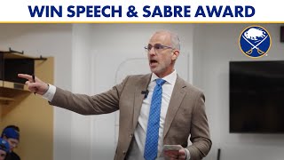 "Hell Of A Response" | Buffalo Sabres Defeat Seattle Kraken 6-2 | Granato Win Speech, Sabre Award