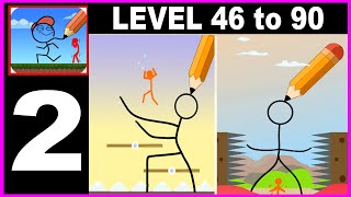 Draw 2 Play - Stickman Puzzle Level 46 to 90 - Gameplay Walkthrough Part 2 all Solution Android IOS