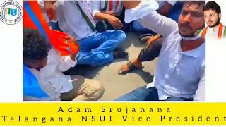 TSNSUI STATE VICE PRESIDENT Adam srujan Anna protest at JNTU #Telangana_NSUI