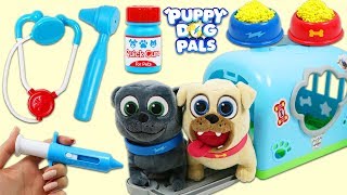 Disney Jr Puppy Dog Pals Bingo and Rolly Grow Huge and Visit Pet Vet Toy Hospital!