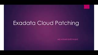 Exadata Cloud X6 Real Time Patching