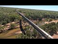 DJI FPV drone Train Chase over bridge Go pro 11