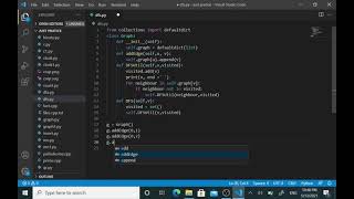 Depth First Search (DFS) for a graph using python programming