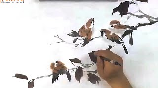 How to paint the sparrows - Ink Wash Painting