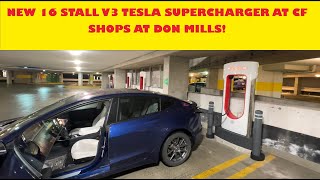 Brand new V3 Tesla Supercharger in Don Mills, Toronto, Ontario, Canada March 1, 2023