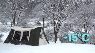 겨울캠핑ㅣ영하폭설에 가족캠핑ㅣcamping asmr