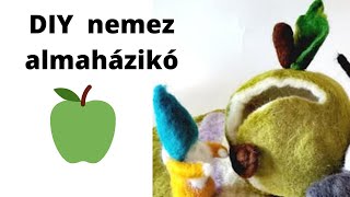 DIY narancsos vizes nemez almaházikó lépésről-lépésre ,  nemezjáték, nemezelés gyerekekkel