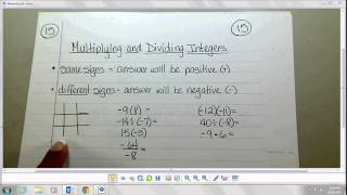 Integer Operations Video Notes